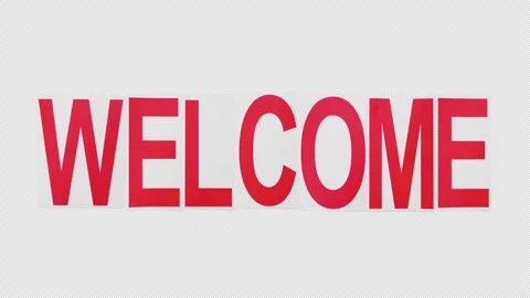 Pack Of 2 'Welcome' Stop Motion Paper Letters On Alpha Channel In 2 Versions 動画素材 303558535