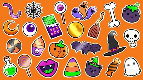 Pack 25 animated Halloween Horror  and Scary Stickers. 動画素材 314993335