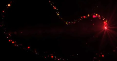 Pack of 3 loopable fairy dust light trail moving on black overlay asset. Ma.. 스톡 일러스트