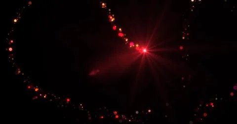 Pack of 3 loopable fairy dust light trail moving on black overlay asset. Ma.. Illustrazione stock