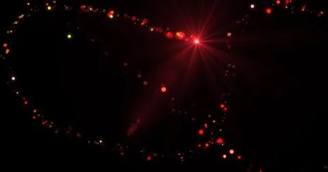 Pack of 3 loopable fairy dust light trail moving on black overlay asset. Ma.. Illustrazione stock