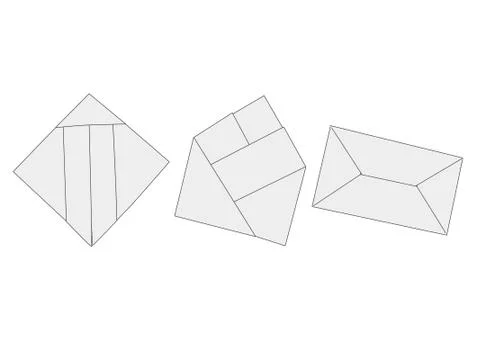 Pack of 3 Origami Envelope Vectors Illustrazione stock