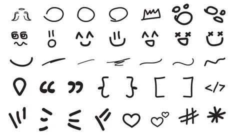 Pack of 37 doodle animations, hand-drawn with alpha channel. Stock Footage 315075385