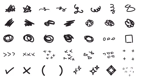 Pack of 37 doodle animations. Wiggle effect, alpha, ProRes 4444. Stock Footage 315075420