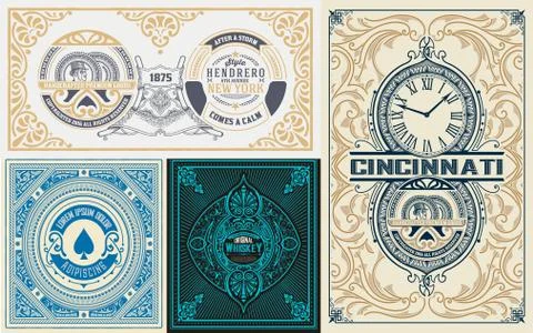 Pack of 4 labels for packing Stock Illustration