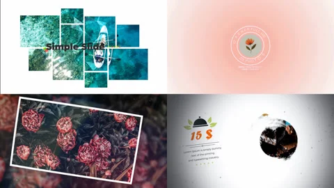 Pack. 4 simple projects in One. 스톡 After Effects