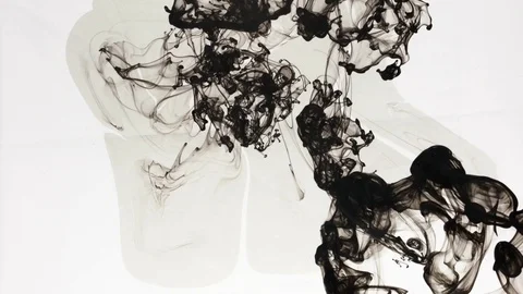 Pack 5 Ink Drops In Water. Ink Bleeds. Ink drops. Vídeo Stock 79810360