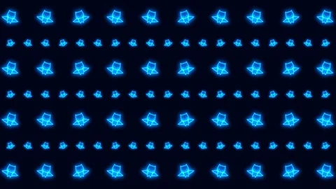 Pack of 6 Halloween Bat in Glowing Blue Dancing Tiled Looping Motion Stock Footage 117896096