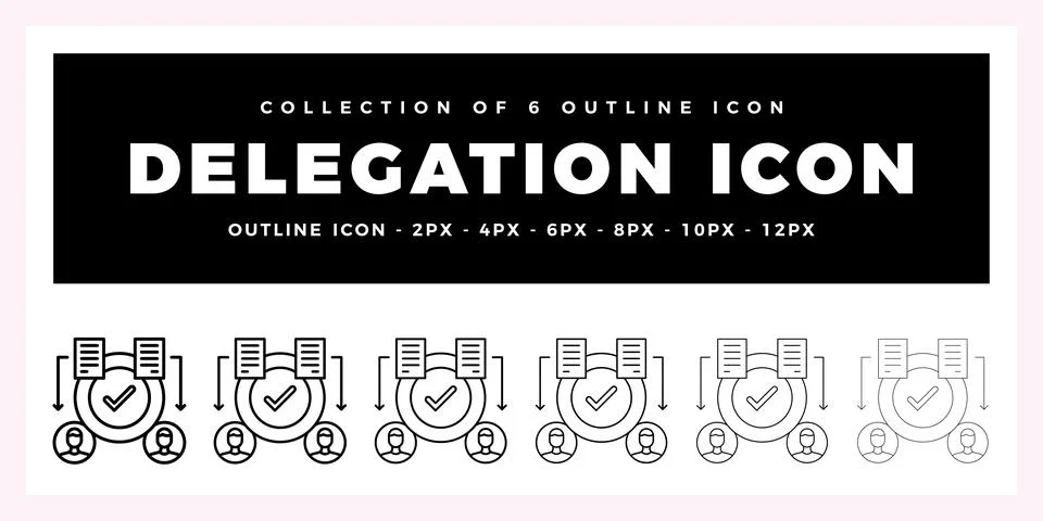 Pack of 6 Outline Vector delegation icon 스톡 일러스트