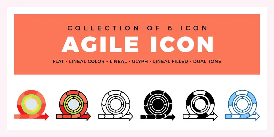 Pack of 6 Vector agile icon イラスト素材