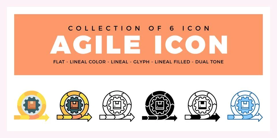 Pack of 6 Vector agile icon イラスト素材