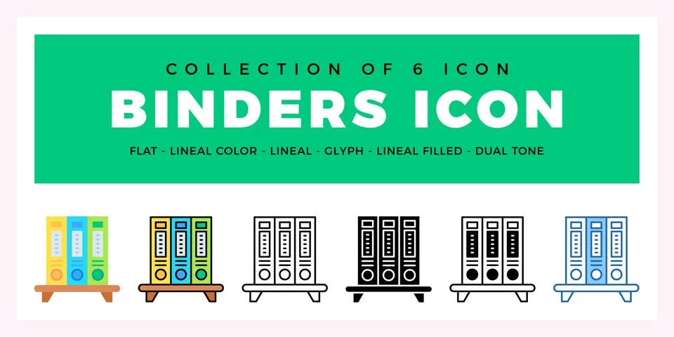 Pack of 6 Vector Binders icon 库存插图