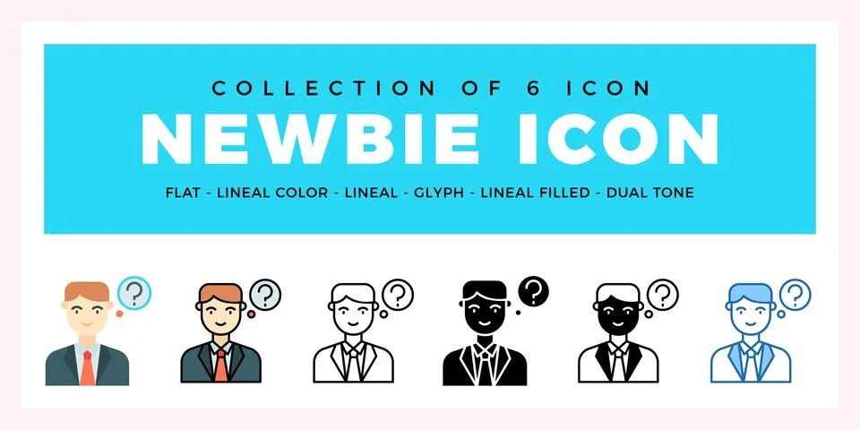 Pack of 6 Vector newbie icon イラスト素材