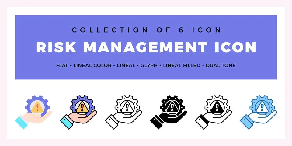 Pack of 6 Vector Risk Management icon イラスト素材