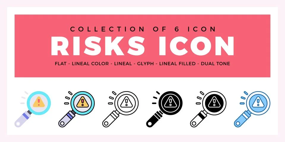 Pack of 6 Vector Risks icon イラスト素材