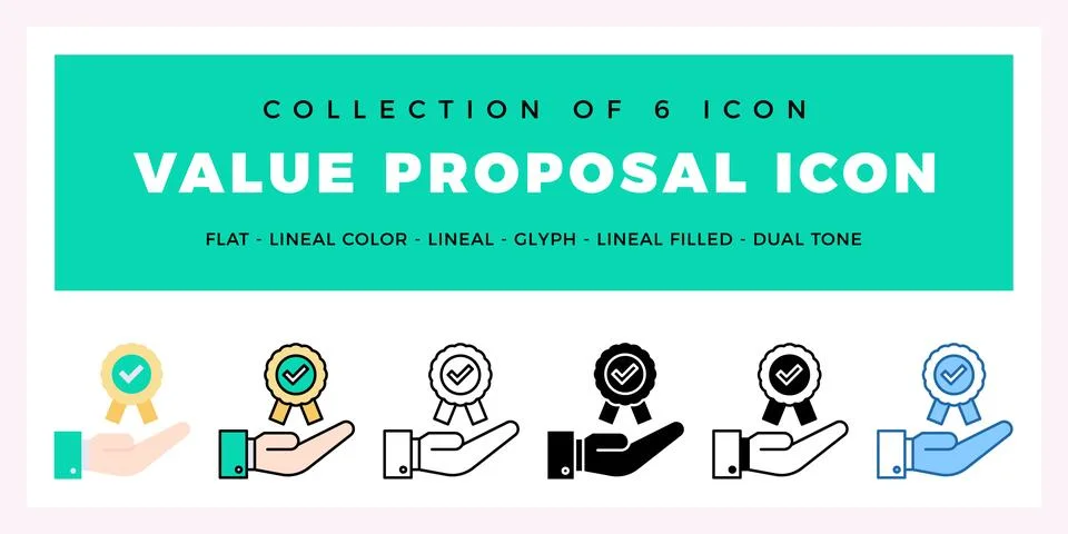 Pack of 6 Vector Value Proposal icon イラスト素材