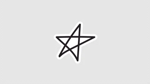 Pack of 8 animated hand-drawn stars with wiggle and sticker style. Stock Footage 315075444