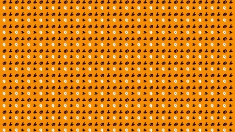 Pack of 8 Halloween Pattern Combo of Pumpkin, Ghost, Witch Hat and Bat in Stock Footage 118065389