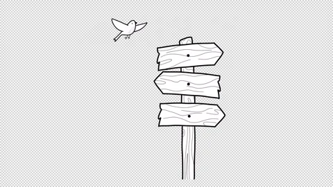 Pack Of 9 Hand-Drawn Sketch Travel Elements On Alpha Stock Footage 329580623