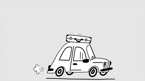 Pack Of 9 Hand-Drawn Sketch Travel Elements On Alpha Stock Footage 329580654