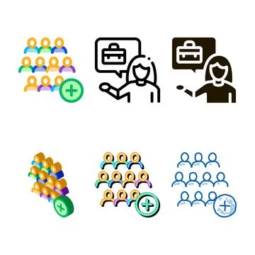 Pack adding new employees icon vector outline イラスト素材