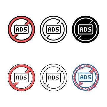 Pack ads crossed out mark color icon vector Illustrazione stock