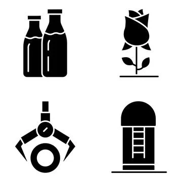 Pack of Agriculture and Farming Solid Icons Stock Illustration