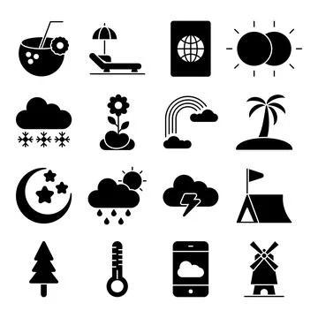 Pack of Agriculture Solid Icons Stock-Illustration