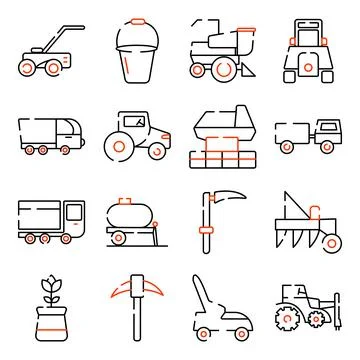 Pack of Agronomy Linear Icons Stock Illustration