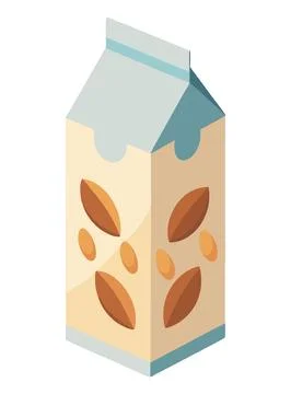 Pack of almond milk. Stock Illustration