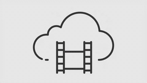 Pack of animated black icons representing cloud computing 動画素材 276459357
