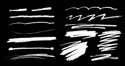Pack of Animated Hand Drawn Lines and Scribbles Elements, Highlighter Stock Footage 232795906
