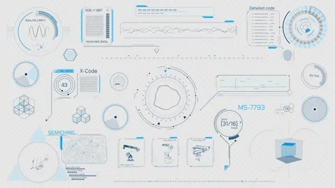 Pack of animated HUD elements for high-tech interface Vídeos de archivo 292988908