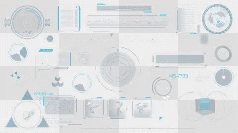 Pack of animated HUD elements for high-tech interface 스톡 동영상 295356633