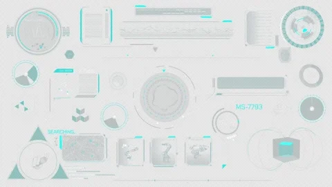 Pack of animated HUD elements for high-tech interface Stock Footage 313456503