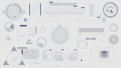 Pack of animated HUD elements for high-tech interface Stock Footage 314202417
