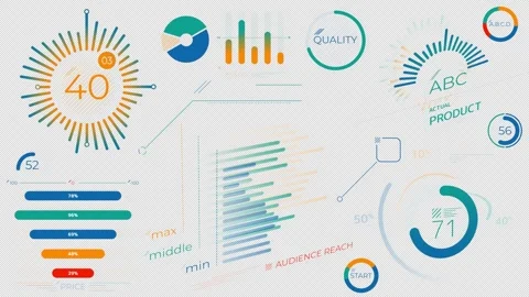 Pack of animated infographic elements for business data Stock Footage 306097728