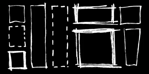 Pack of Animated Scribbled Boxes and Frames Stock Footage 296055858