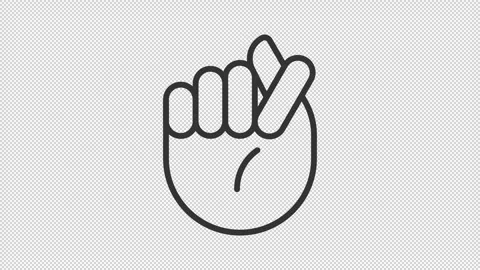 Pack of animated simple icons representing hand gesture Stock Footage 276459863