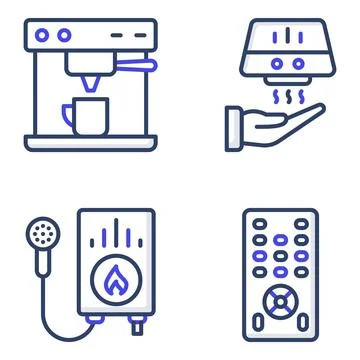 Pack of Appliance flat Icons Stock Illustration