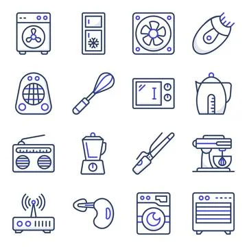 Pack of Appliance flat Icons Illustrazione stock