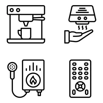 Pack of Appliance Linear Icons Illustrazione stock
