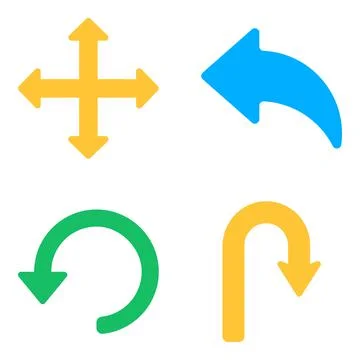 Pack of Arrows Flat Icons Stock Illustration