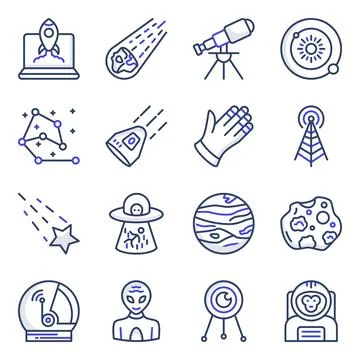 Pack of Astrology Flat Icons Stock Illustration