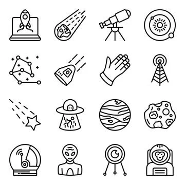 Pack of Astrology Linear Icons Illustrazione stock