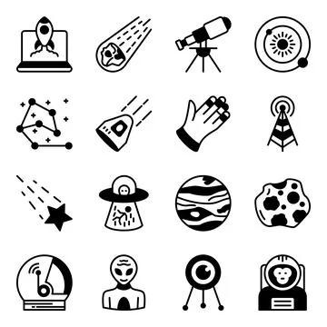 Pack of Astrology Solid Icons Stock Illustration