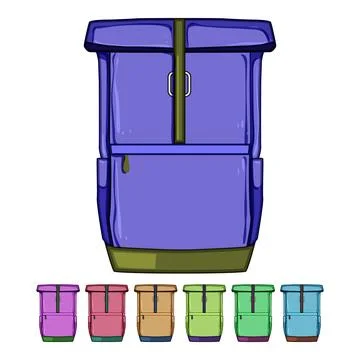 Pack backpack cartoon vector graphic Stock Illustration