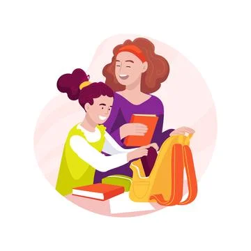 Pack a backpack isolated cartoon vector illustration. Stock Illustration