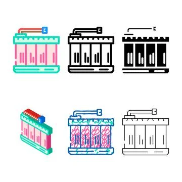 Pack battery color icon vector simplified Stock Illustration