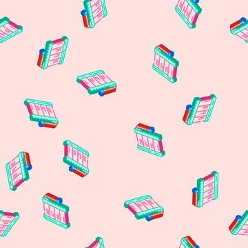 Pack battery isometric icon seamless pattern イラスト素材